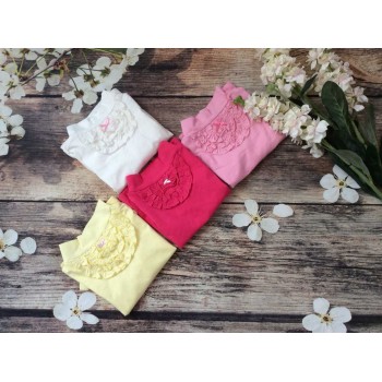 Áo cotton thun cổ lọ bé gái size 1-5